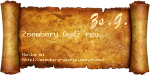 Zsembery György névjegykártya