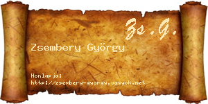 Zsembery György névjegykártya
