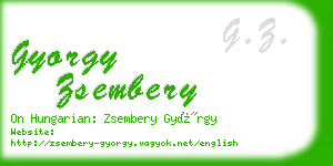 gyorgy zsembery business card